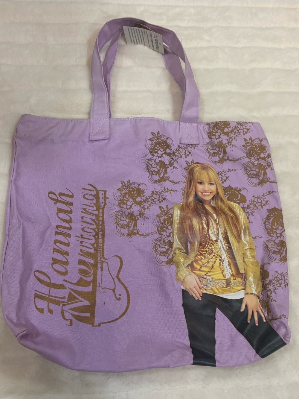 Hannah Montana Purple Graphic Tote Bag